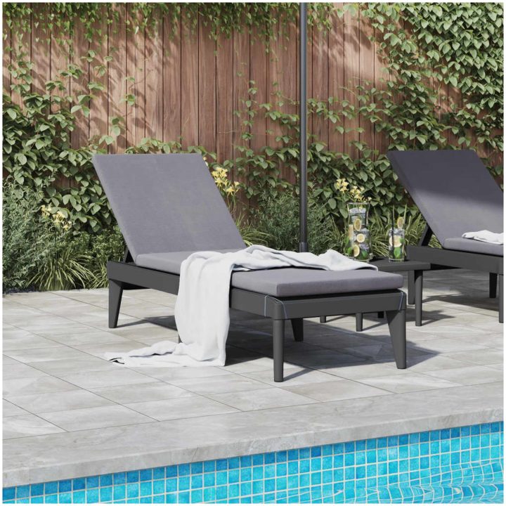 Solsäng antracit 186x60x29 cm PP vidaXL – bild 3