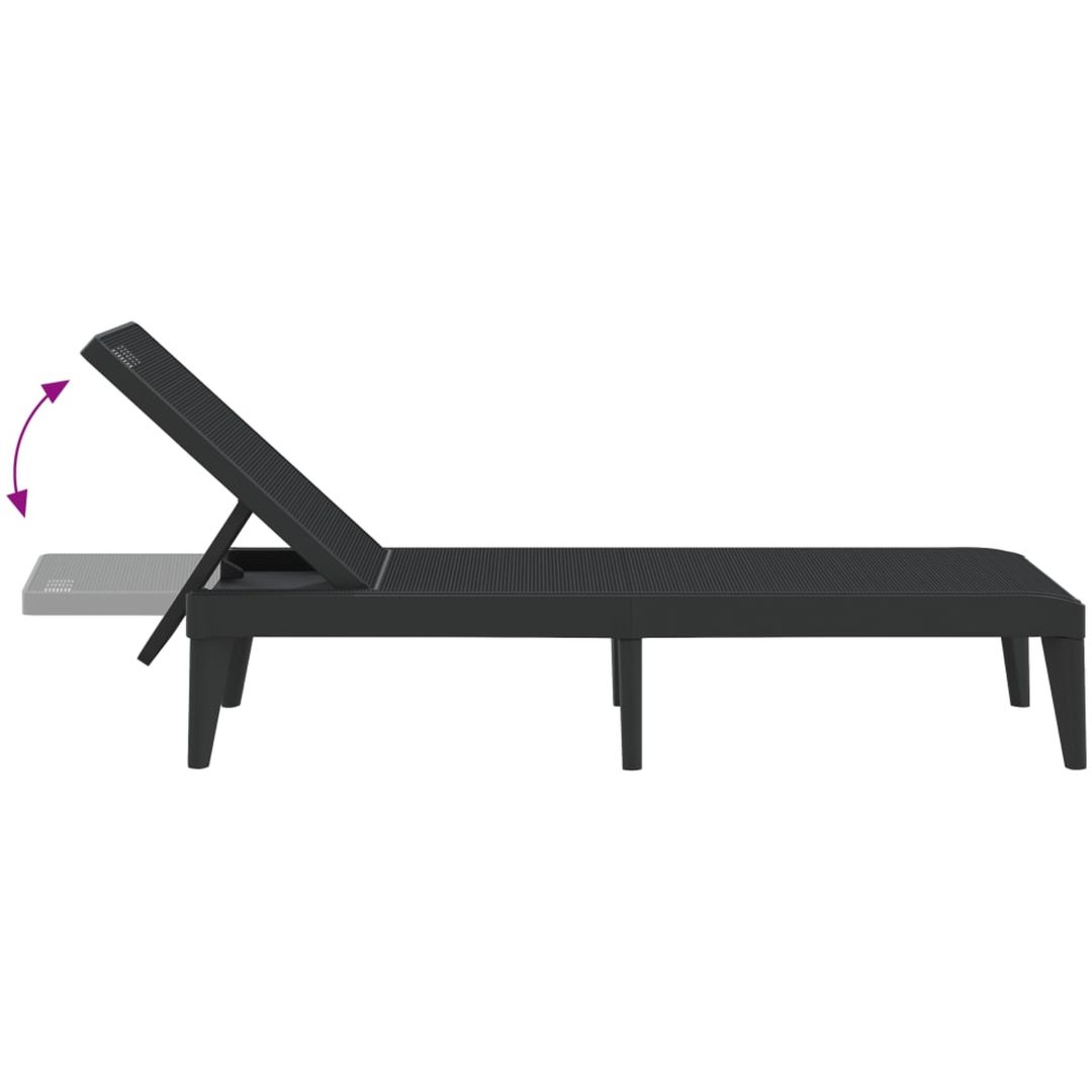 Solsäng antracit 186x60x29 cm PP vidaXL – bild 7