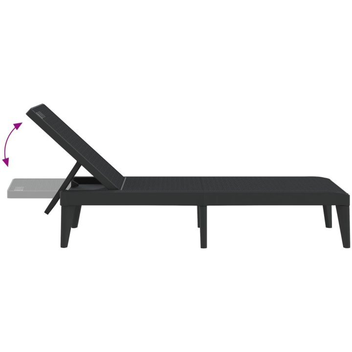 Solsäng antracit 186x60x29 cm PP vidaXL – bild 7