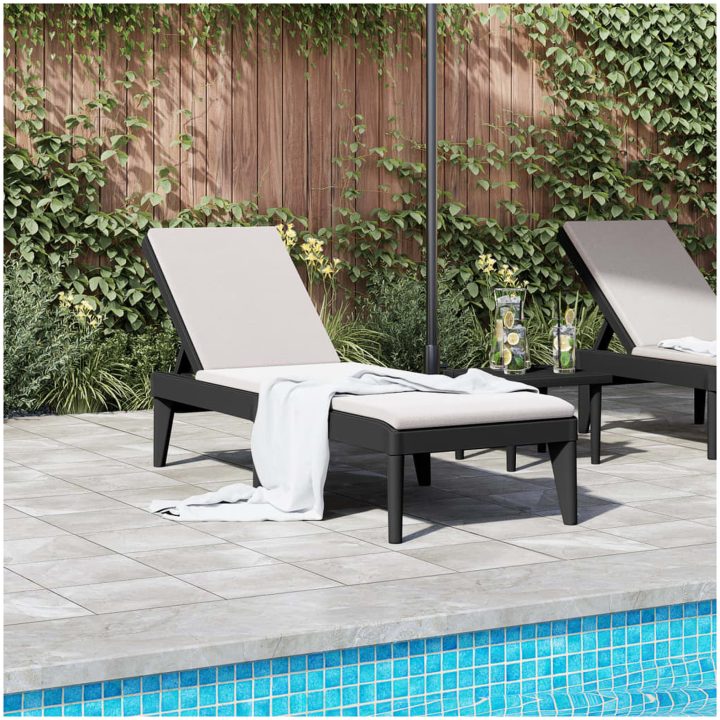 Solsäng antracit 186x60x29 cm PP vidaXL – bild 3