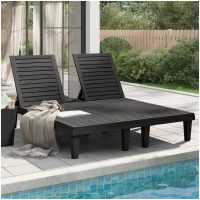 Solsäng dubbel svart 155x138x83 cm polypropylen vidaXL