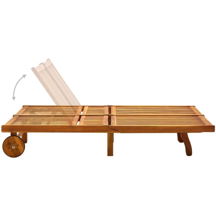Solsäng för 2 med dynor massivt akaciaträ vidaXL 200 x 123 x 85 cm – bild 3