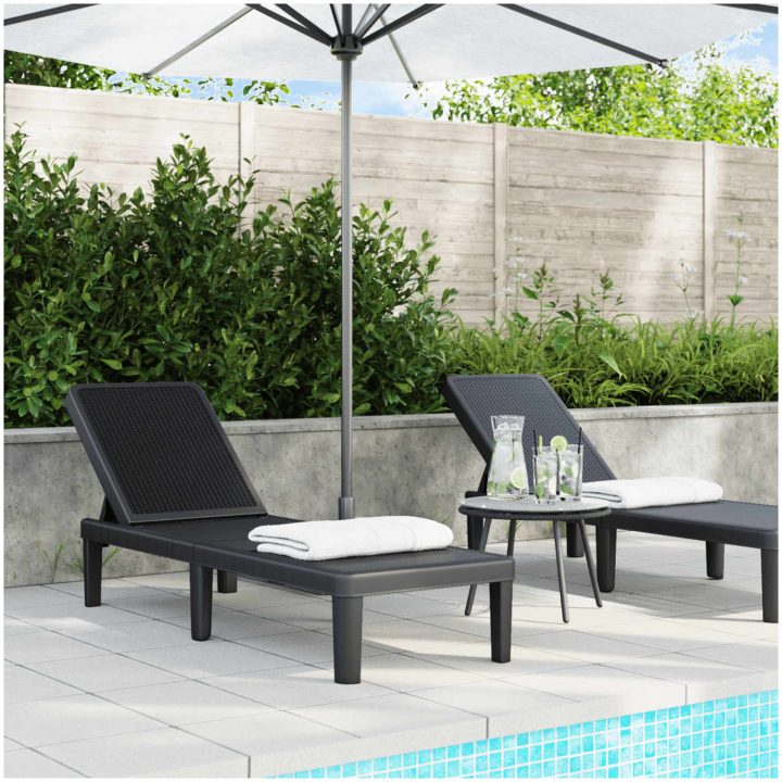 Solsäng justerbar 4 höjder 155,5x57x28 cm polypropen vidaXL – bild 3