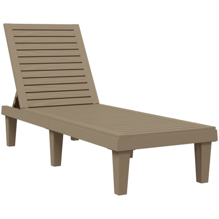 Solsäng ljusbrun 155x58x83 cm polypropylen vidaXL – bild 2