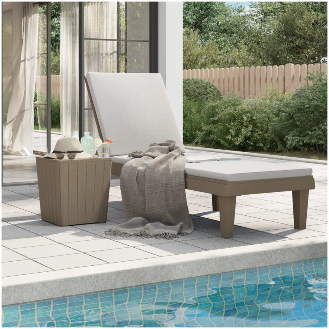 Solsäng ljusbrun 155x58x83 cm polypropylen vidaXL – bild 3