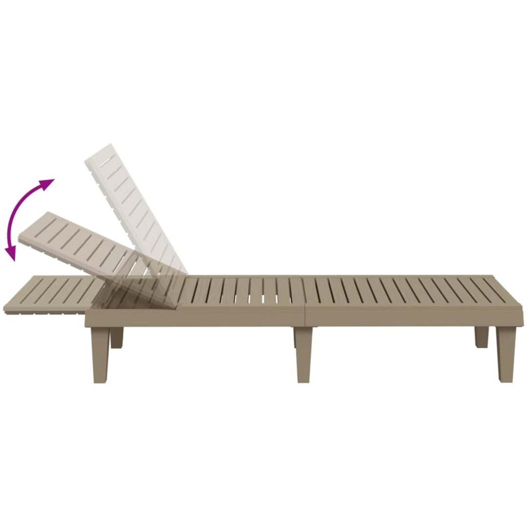 Solsäng ljusbrun 155x58x83 cm polypropylen vidaXL – bild 7