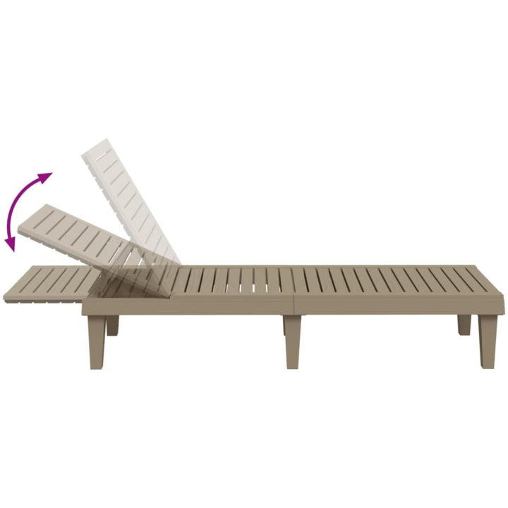 Solsäng ljusbrun 155x58x83 cm polypropylen vidaXL – bild 7