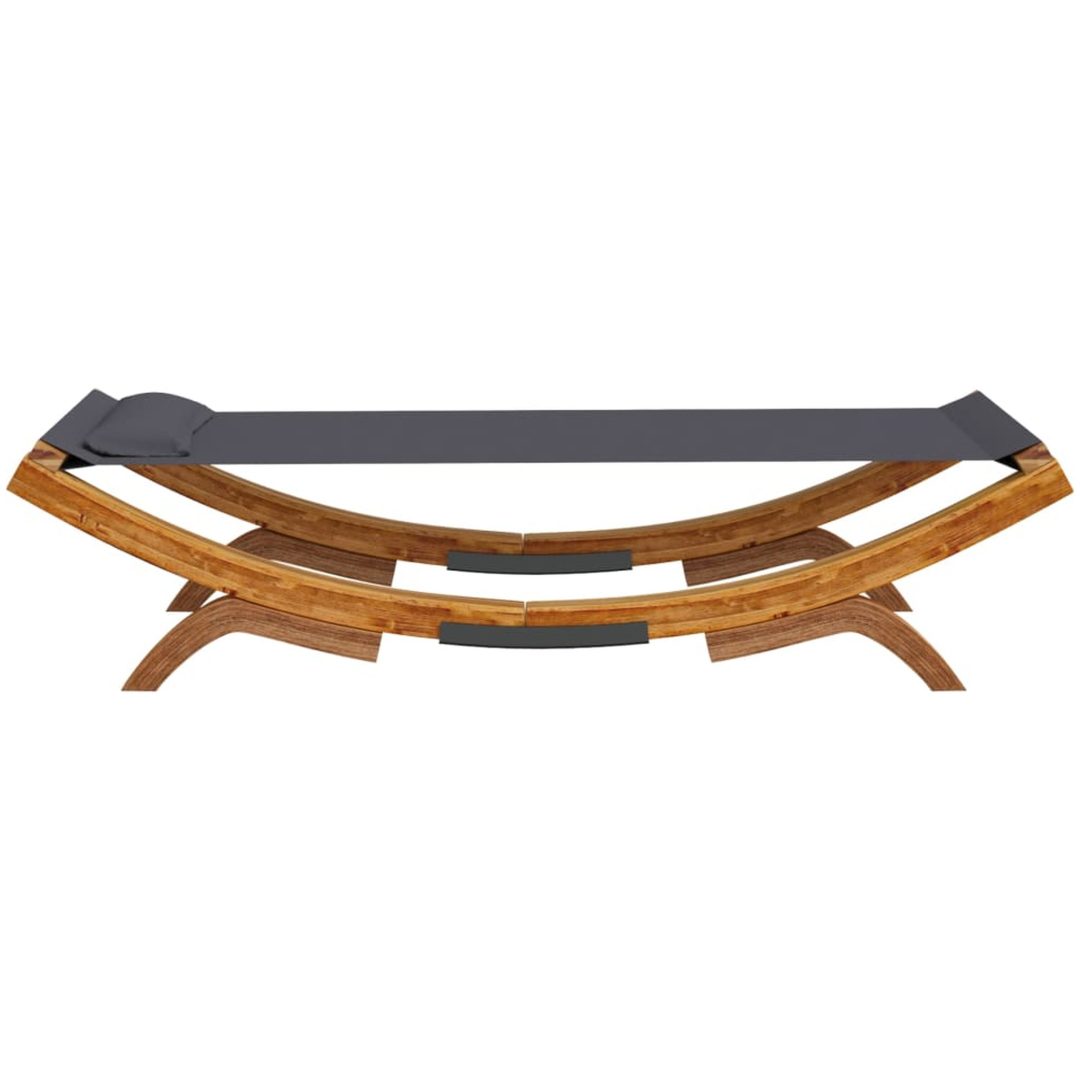 Solsäng massivt böjträ antracit vidaXL 100 x 188.5 x 44 cm – bild 4