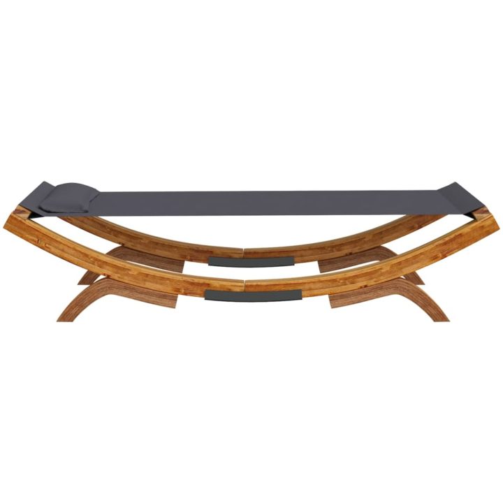 Solsäng massivt böjträ antracit vidaXL 100 x 188.5 x 44 cm – bild 4