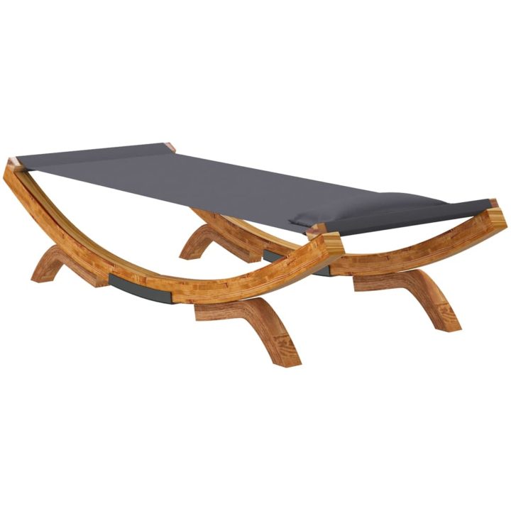 Solsäng massivt böjträ antracit vidaXL 100 x 188.5 x 44 cm – bild 5