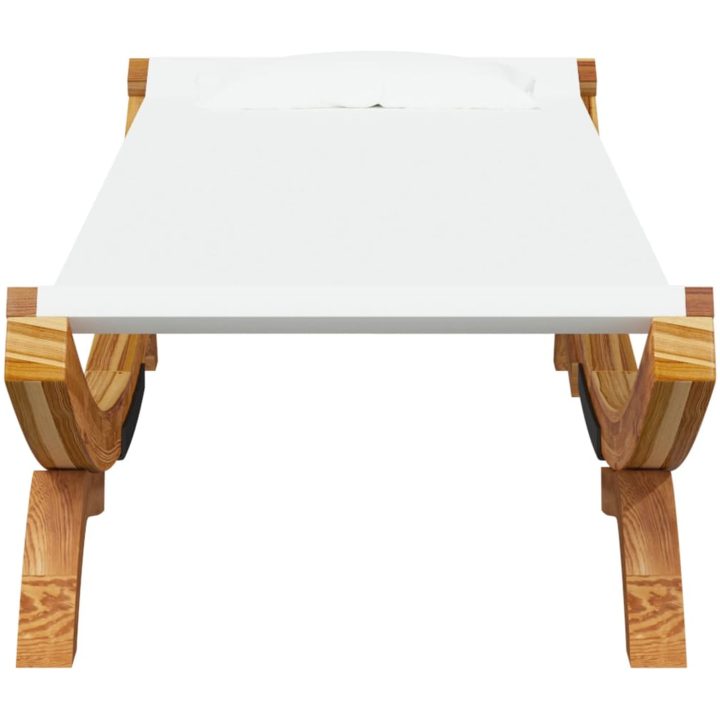 Solsäng massivt böjträ gräddvit vidaXL 100 x 188.5 x 44 cm – bild 3
