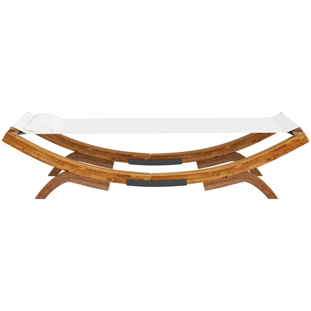 Solsäng massivt böjträ gräddvit vidaXL 100 x 188.5 x 44 cm – bild 4