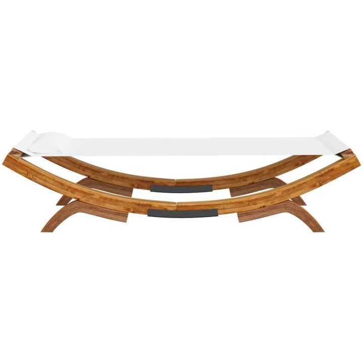 Solsäng massivt böjträ gräddvit vidaXL 100 x 188.5 x 44 cm – bild 4
