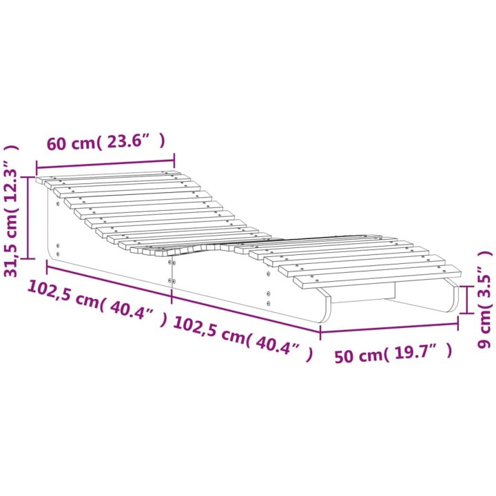 Solsäng massivt douglasträ vidaXL 205 x 60 x 31.5 cm – bild 9