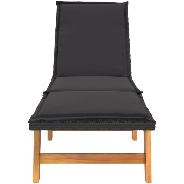 Solsäng med bord konstrotting och massivt akaciaträ vidaXL – bild 6