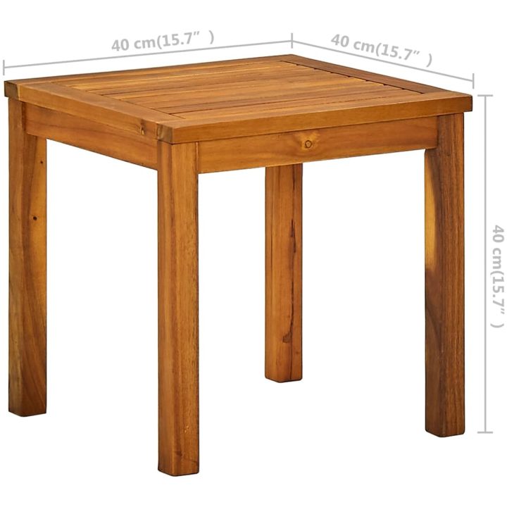 Solsäng med bord massivt akaciaträ och textilene vidaXL – bild 9
