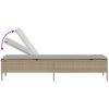 Solsäng med bord och dyna beige konstrotting vidaXL – miniatyr 7
