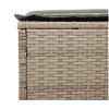Solsäng med bord och dyna beige konstrotting vidaXL – miniatyr 9