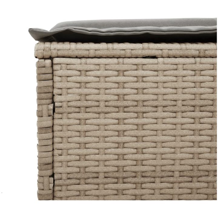 Solsäng med bord och dyna beige konstrotting vidaXL – bild 9