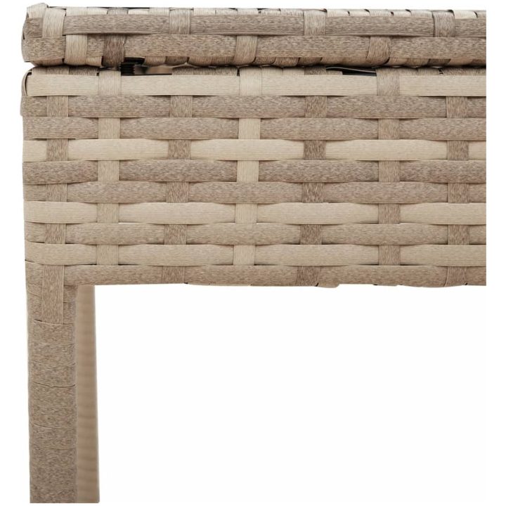 Solsäng med bord och dyna beige konstrotting vidaXL – bild 10