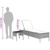 Solsäng med bord och dyna brun konstrotting vidaXL – miniatyr 12