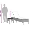 Solsäng med bord och dyna grå konstrotting vidaXL – miniatyr 12