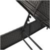 Solsäng med bord och dyna svart konstrotting vidaXL – miniatyr 8