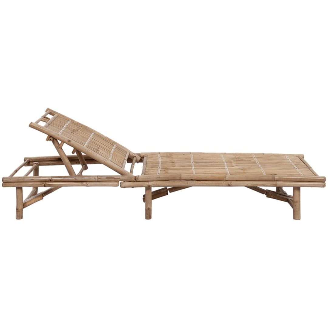 Solsäng med dyna bambu vidaXL – bild 3