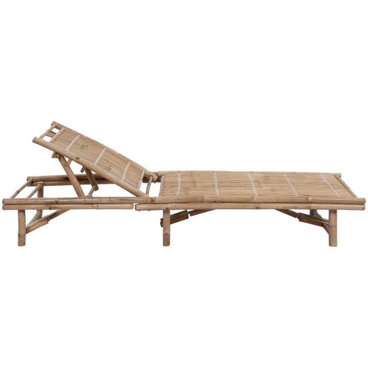 Solsäng med dyna bambu vidaXL – bild 3