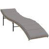 Solsäng med dyna beige 55x199x50 cm konstrotting vidaXL – miniatyr 2