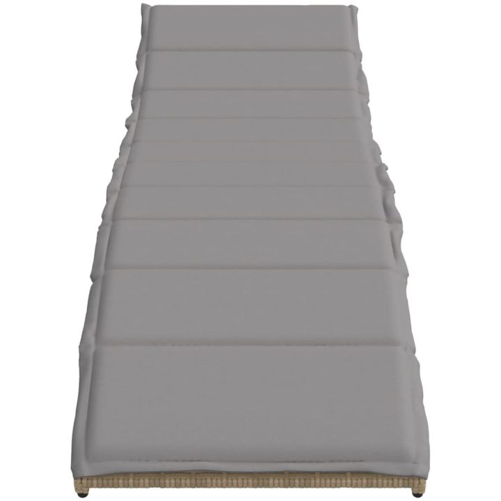 Solsäng med dyna beige 55x199x50 cm konstrotting vidaXL – bild 4