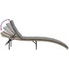 Solsäng med dyna beige 55x199x50 cm konstrotting vidaXL – miniatyr 7