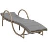 Solsäng med dyna beige 60x199x42 cm konstrotting vidaXL – miniatyr 2