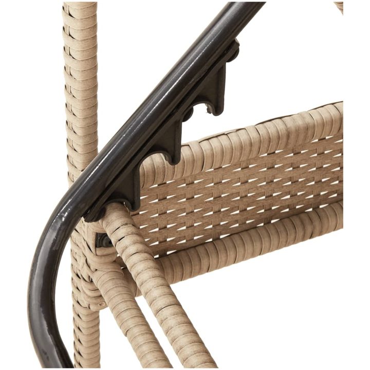 Solsäng med dyna beige 63x200x81 cm konstrotting vidaXL – bild 8