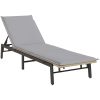 Solsäng med dyna beige konstrotting vidaXL – miniatyr 2