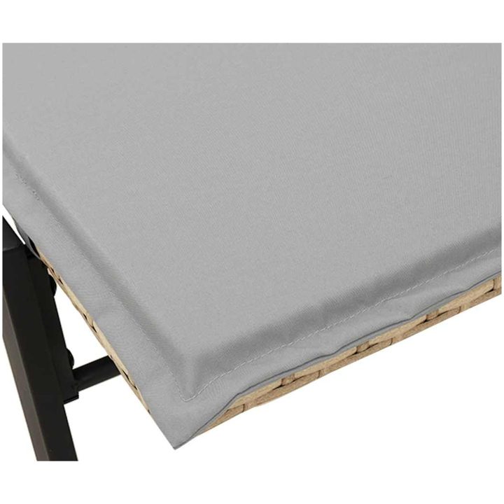 Solsäng med dyna beige konstrotting vidaXL – bild 10