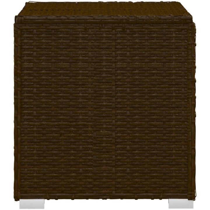 Solsäng med dyna & bord konstrotting brun vidaXL – bild 12