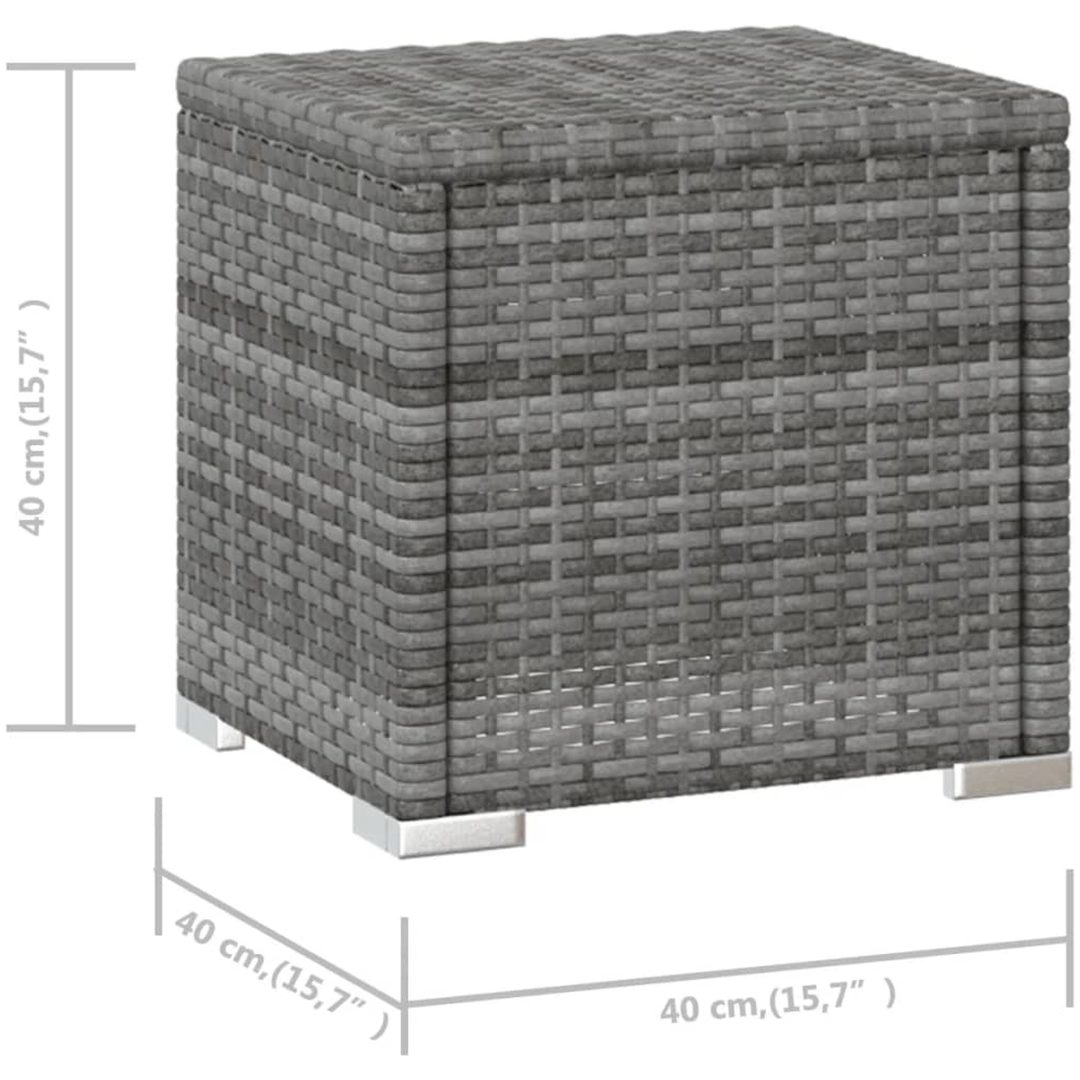 Solsäng med dyna & bord konstrotting grå vidaXL – bild 12