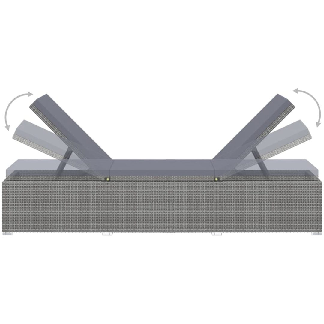 Solsäng med dyna & bord konstrotting grå vidaXL – bild 6