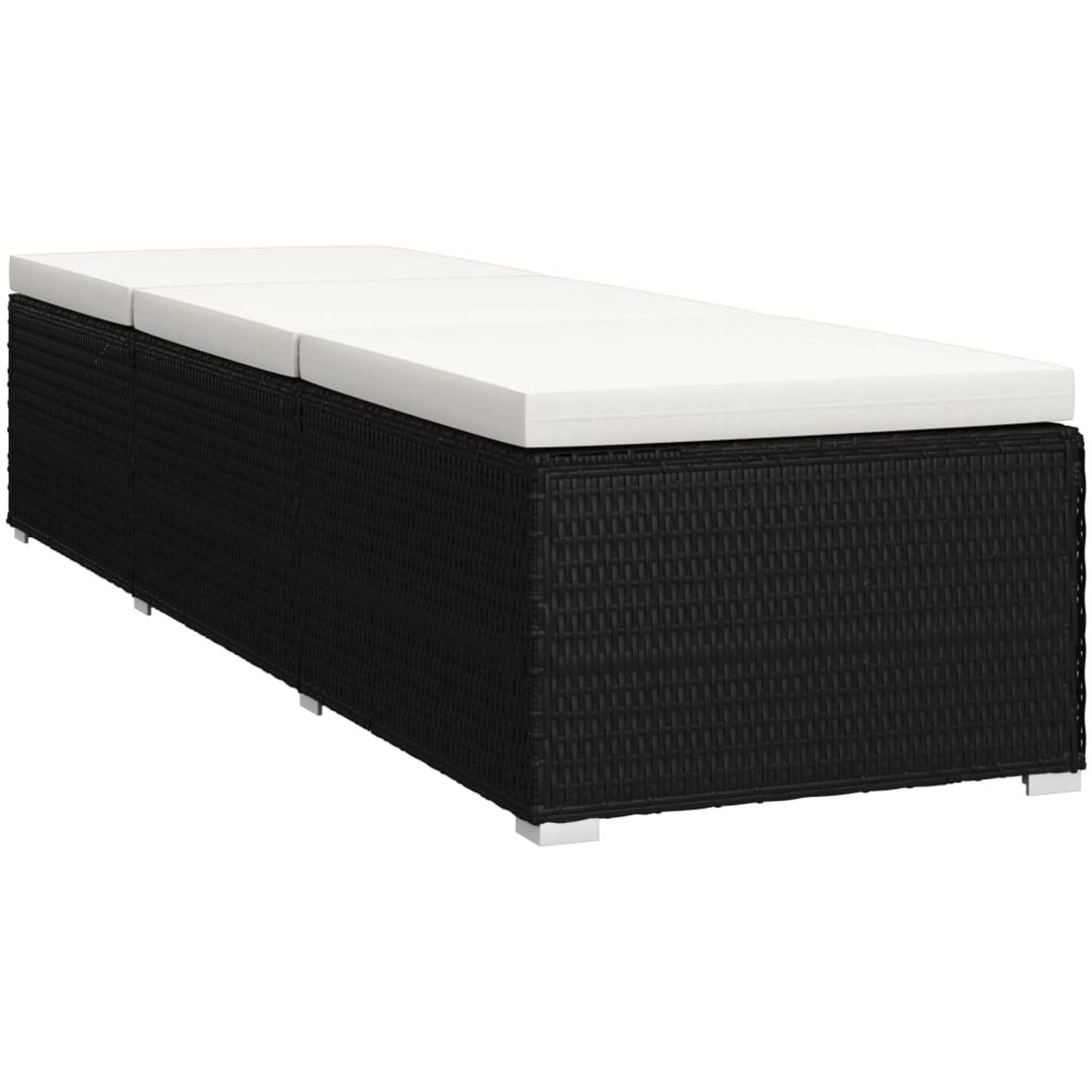 Solsäng med dyna & bord konstrotting gräddvit vidaXL – bild 5