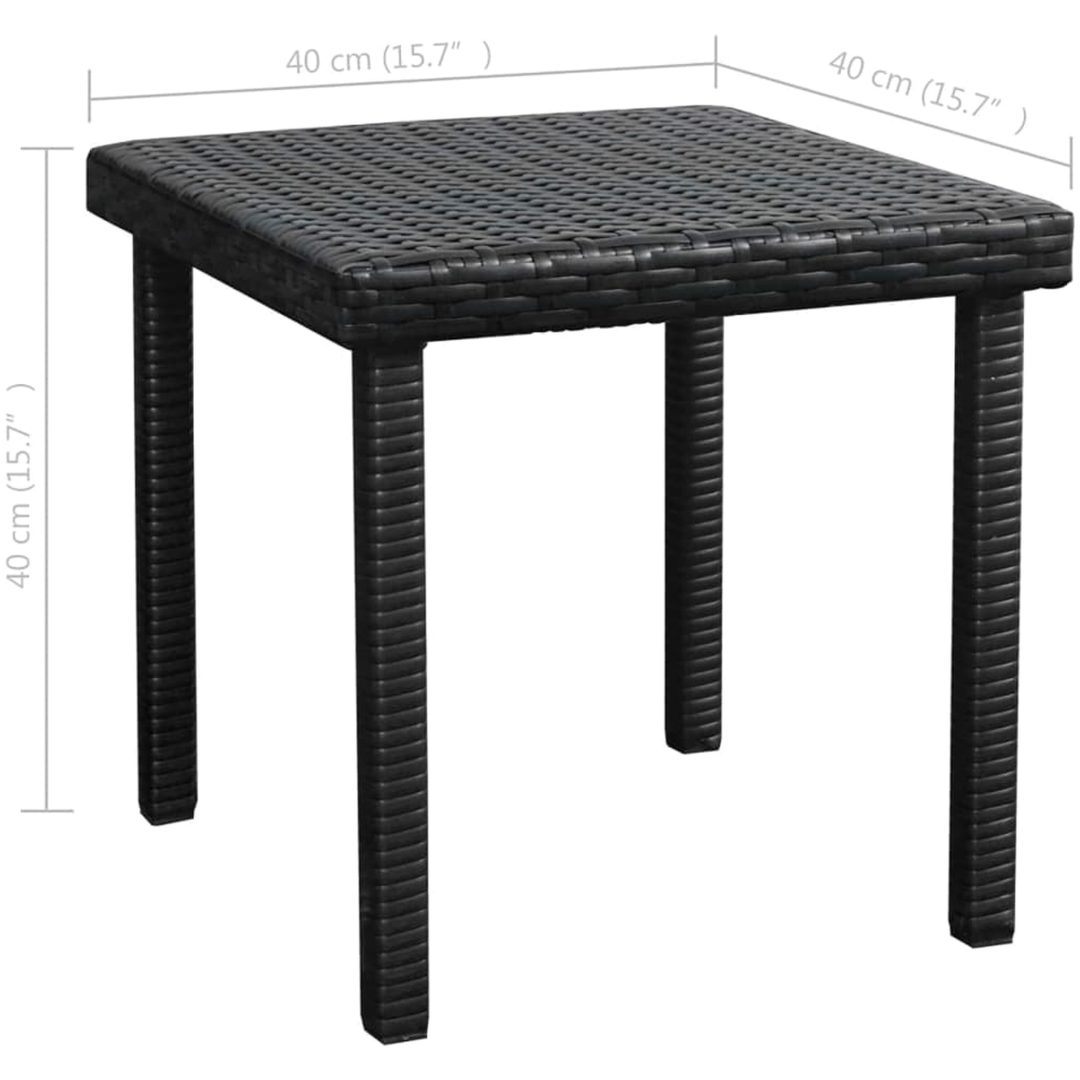 Solsäng med dyna & bord konstrotting svart vidaXL – bild 11