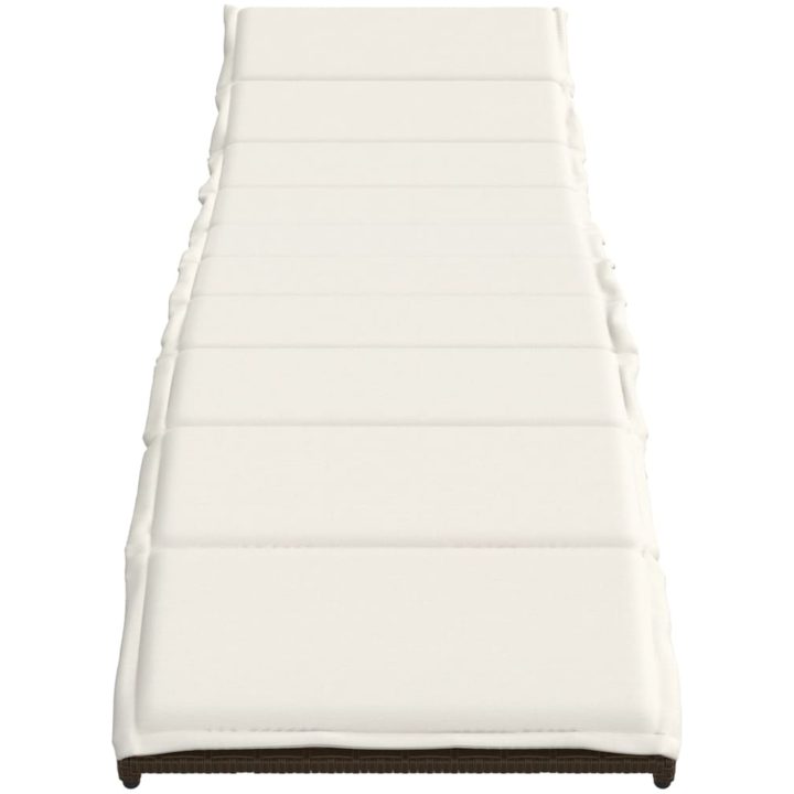 Solsäng med dyna brun 55x199x50 cm konstrotting vidaXL – bild 4