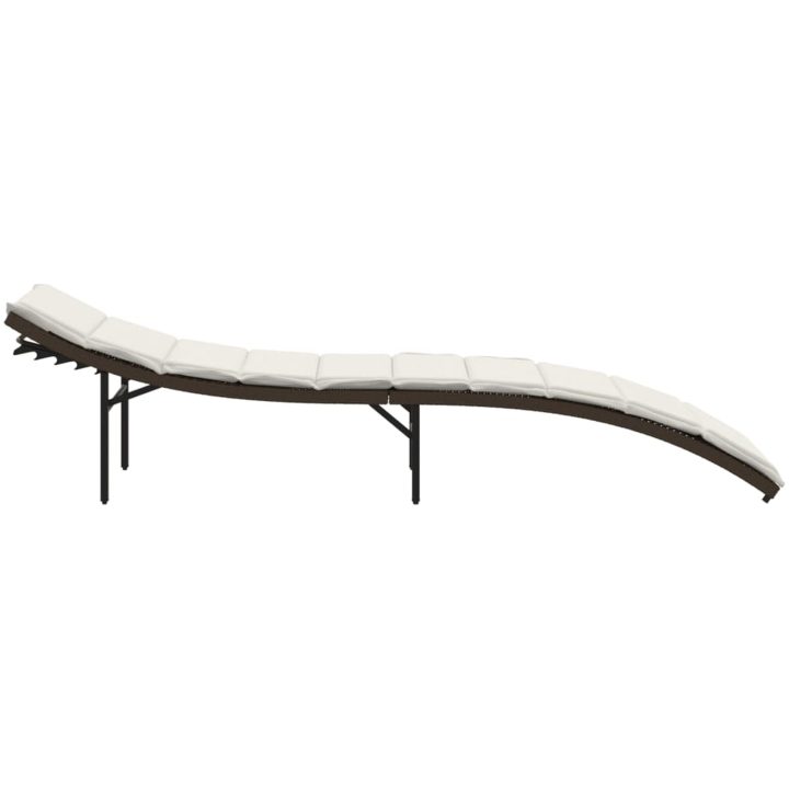 Solsäng med dyna brun 55x199x50 cm konstrotting vidaXL – bild 5