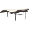 Solsäng med dyna brun 55x199x50 cm konstrotting vidaXL – miniatyr 6