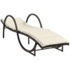 Solsäng med dyna brun 60x199x42 cm konstrotting vidaXL – miniatyr 2