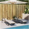 Solsäng med dyna brun 60x199x42 cm konstrotting vidaXL – miniatyr 3