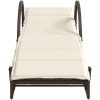 Solsäng med dyna brun 60x199x42 cm konstrotting vidaXL – miniatyr 4