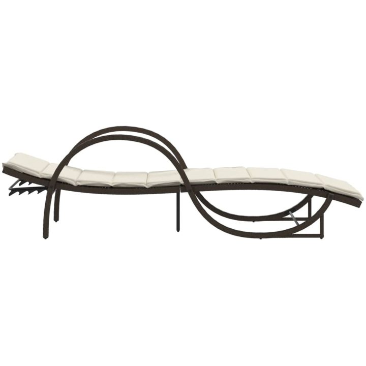 Solsäng med dyna brun 60x199x42 cm konstrotting vidaXL – bild 5
