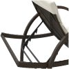 Solsäng med dyna brun 60x199x42 cm konstrotting vidaXL – miniatyr 8