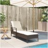 Solsäng med dyna brun 63x200x81 cm konstrotting vidaXL – miniatyr 3